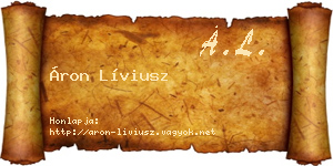 Áron Líviusz névjegykártya